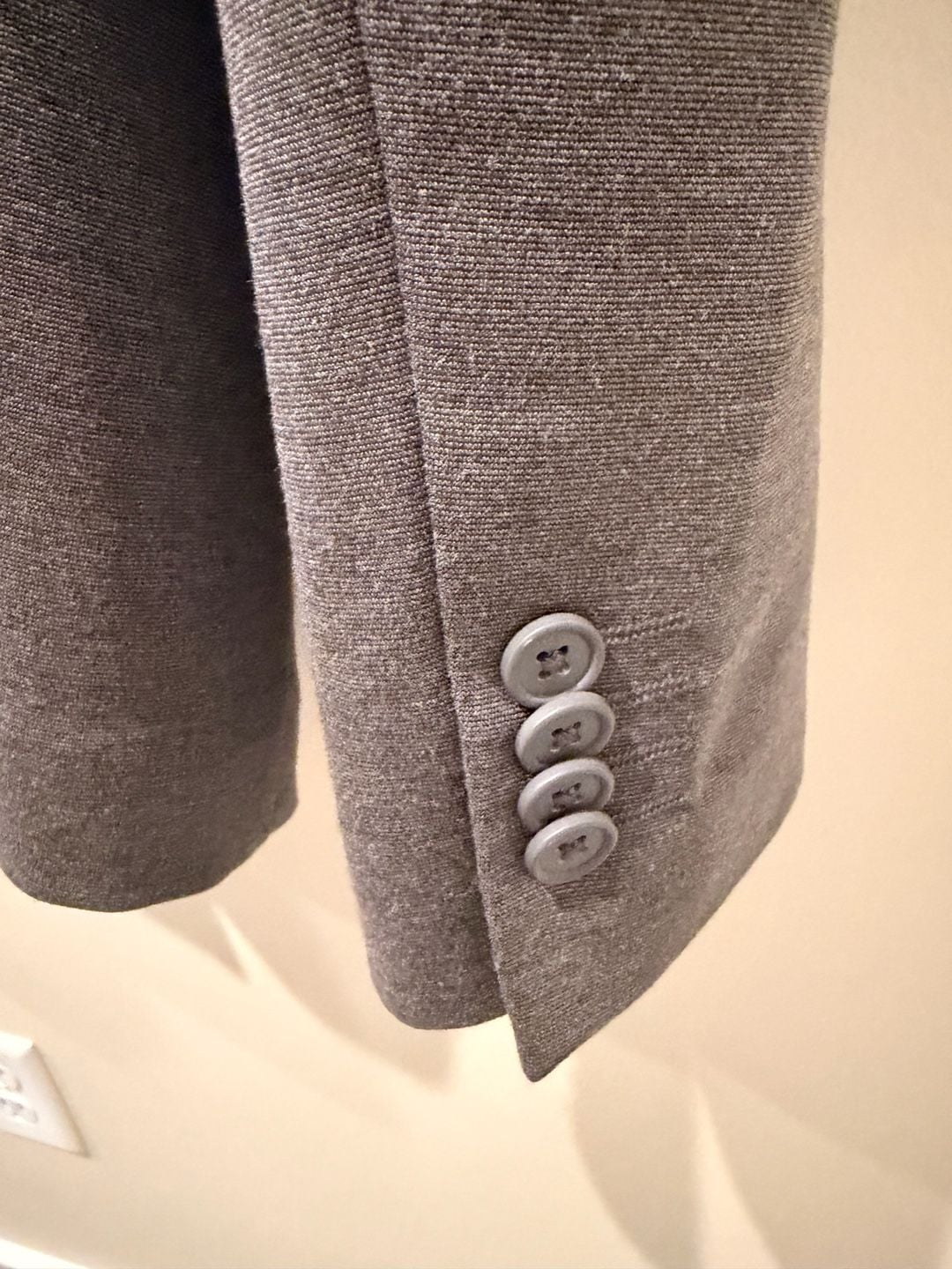 Primark Slim Fit Stretch Blazer Size 42R Grey Knit 4