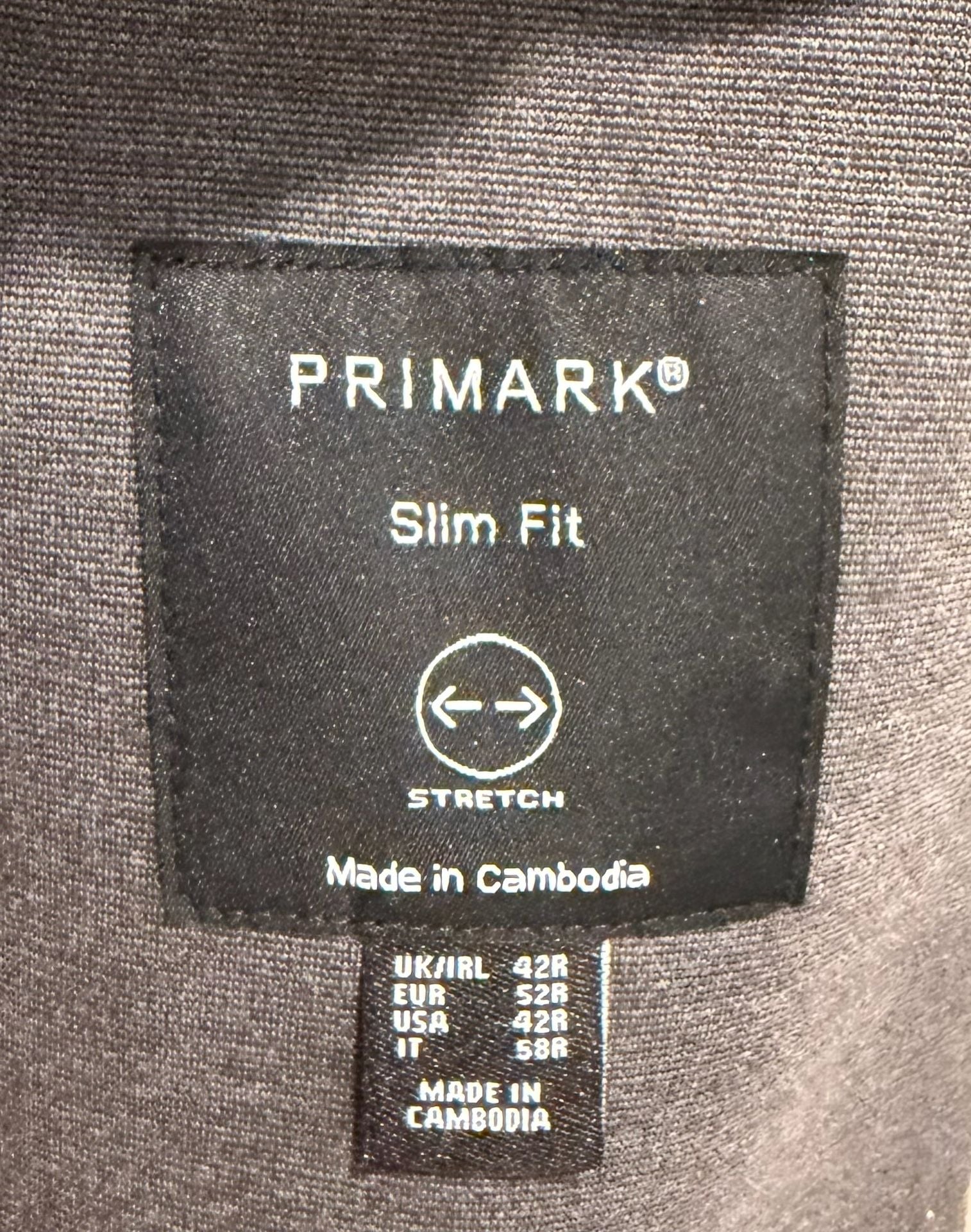 Primark Slim Fit Stretch Blazer Size 42R Grey Knit 5