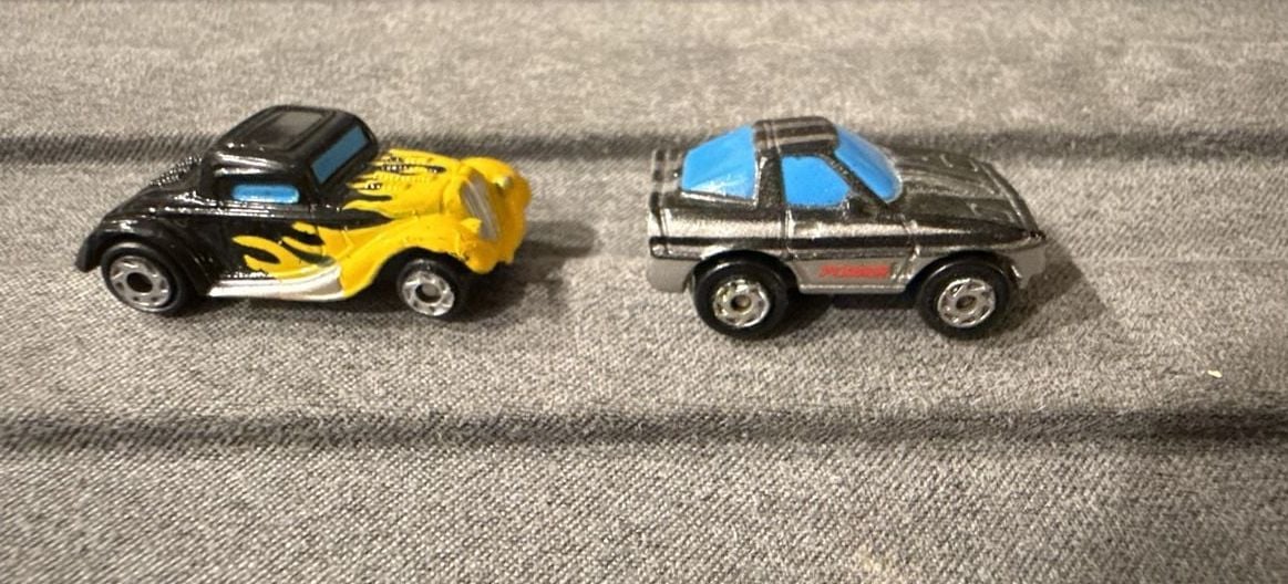 Micro Machines Vintage Chevy Corvette Toy Car Black And Silver 1