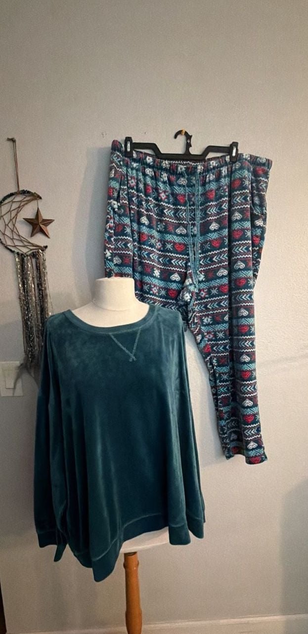 2pc Muk Luks Holiday Lounge pajama set Fair Isle
Sz 4X 4