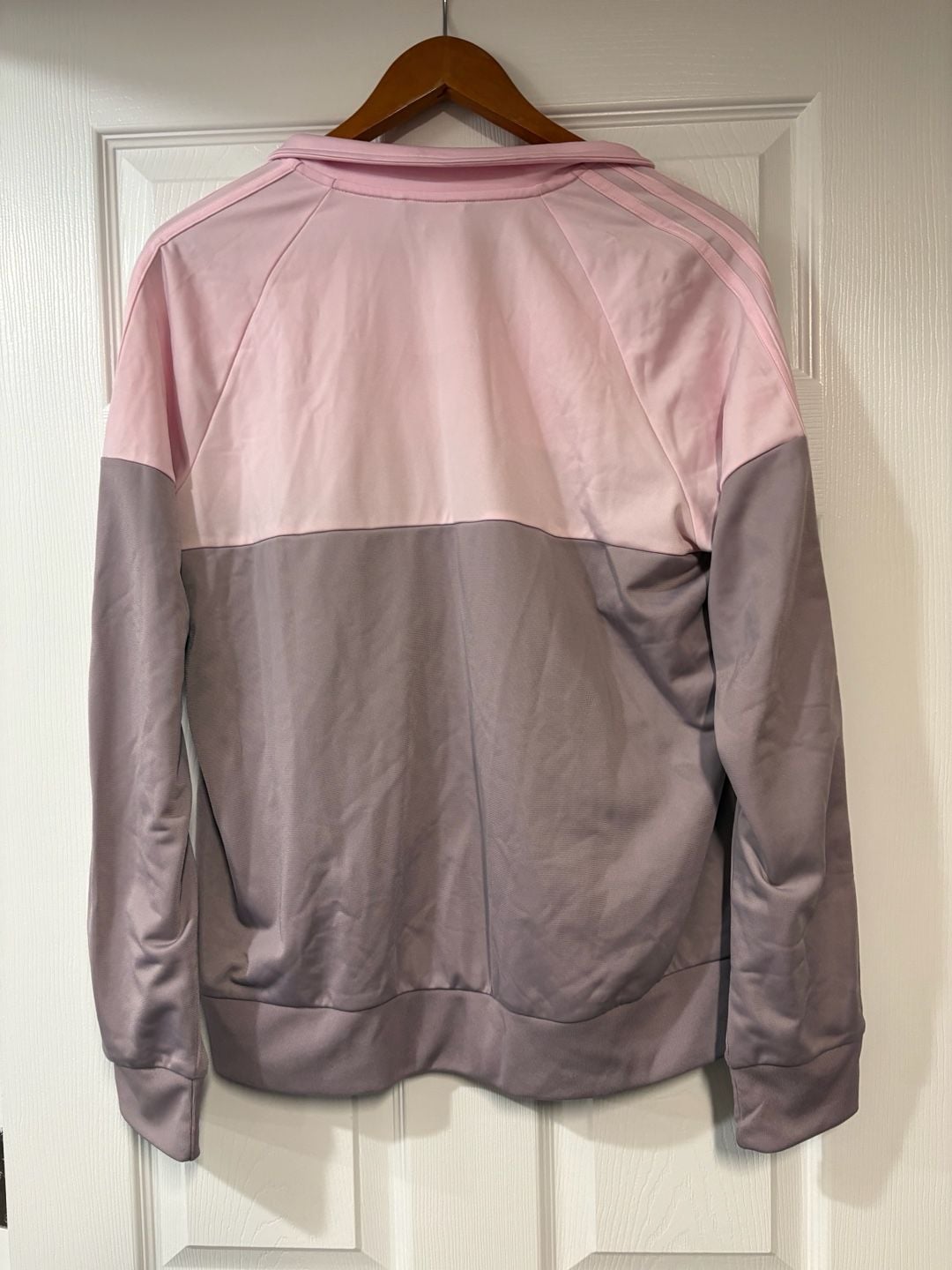 Adidas Essentials Color Block Tricot Zip Hoodie Size XL Pink Gray Jacket 6