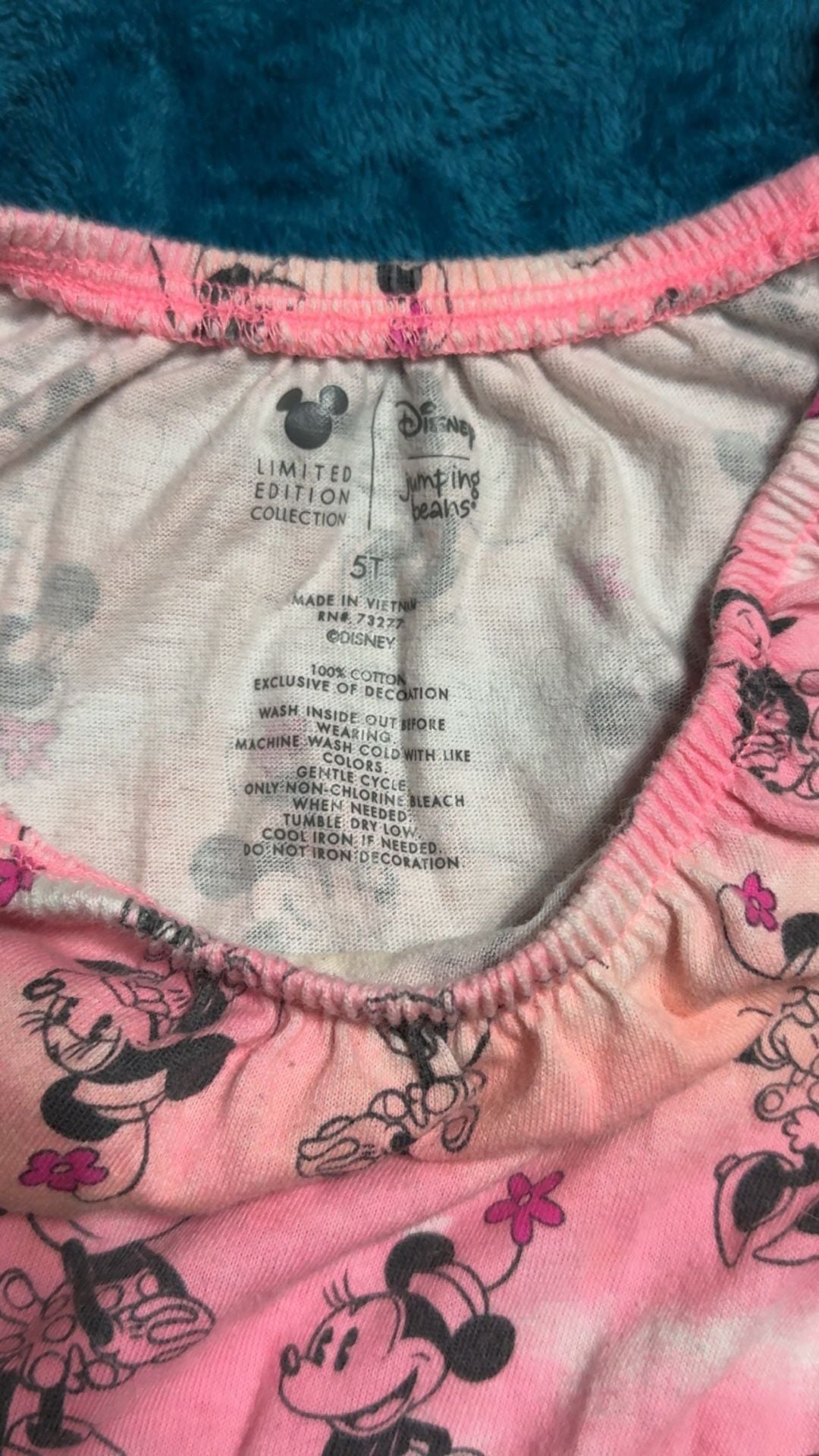 Disney Jumping Beans Minnie Mouse Romper Size 5T Pink Tie Dye 2