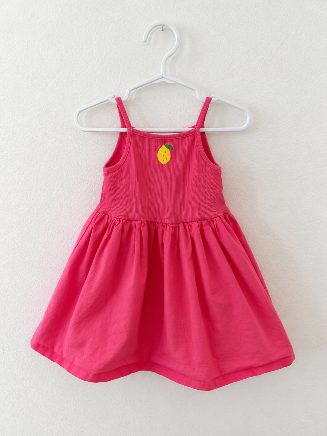 H&M Pink Lemon Printed-Detail Dress Size 12/18M 2