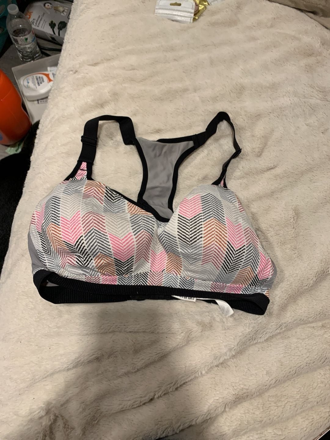 Victoria's Secret Pink ULTIMATE STRIPE TRIM LEGGING & Sports Bra SET Rainbow L 1
