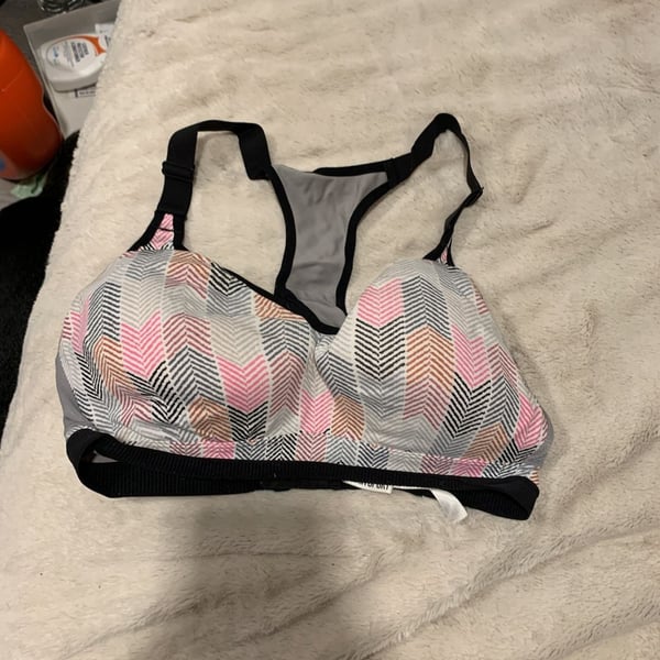 Victoria's Secret Pink ULTIMATE STRIPE TRIM LEGGING & Sports Bra SET Rainbow L