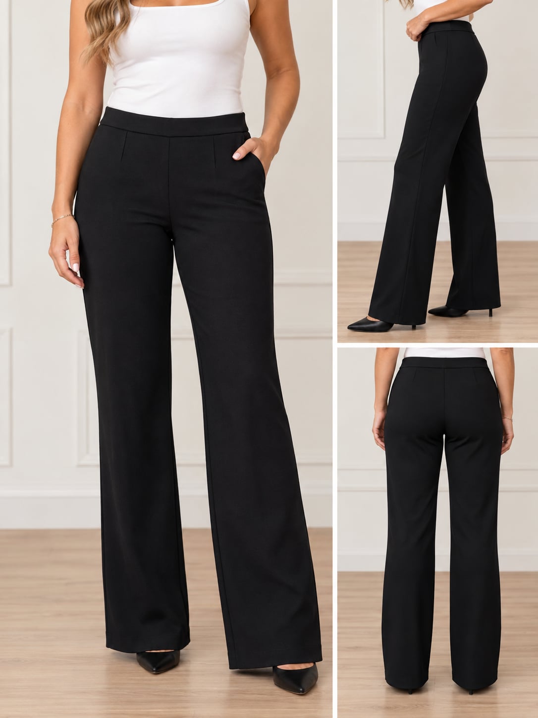 Misook Bootcut Pants Size 0X Black Fade Resistant Wrinkle Free 2