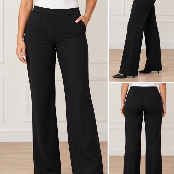 Misook Bootcut Pants Size 0X Black Fade Resistant Wrinkle Free