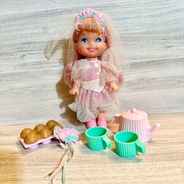 Mattel Cherry Merry Muffin Doll Tea Party Set