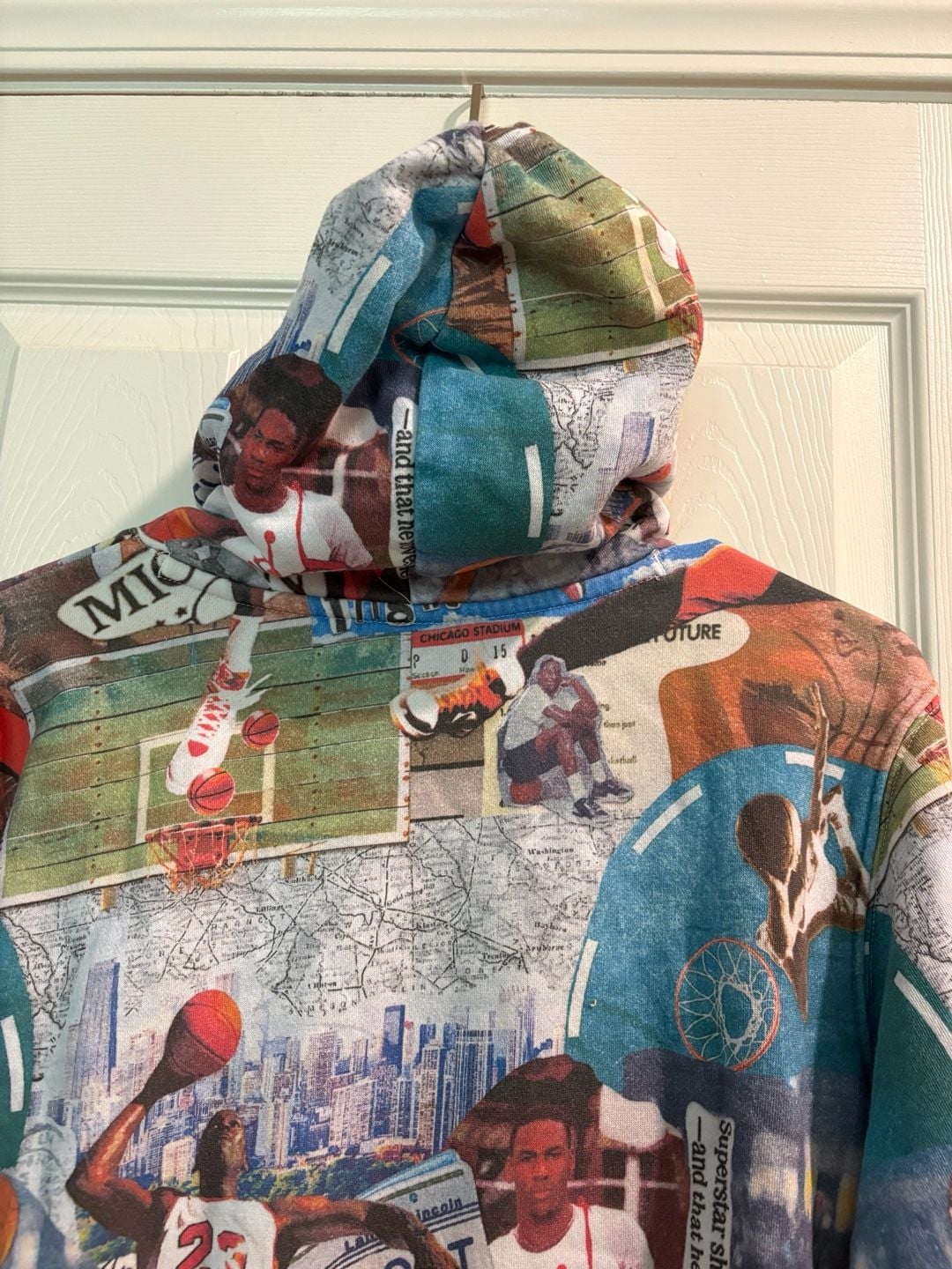 Jordan Brooklyn Fleece Printed Hoodie Multicolor Graphic youth XL 4