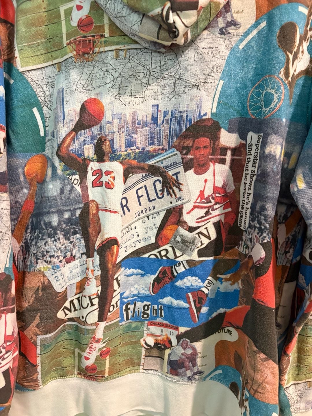 Jordan Brooklyn Fleece Printed Hoodie Multicolor Graphic youth XL 5