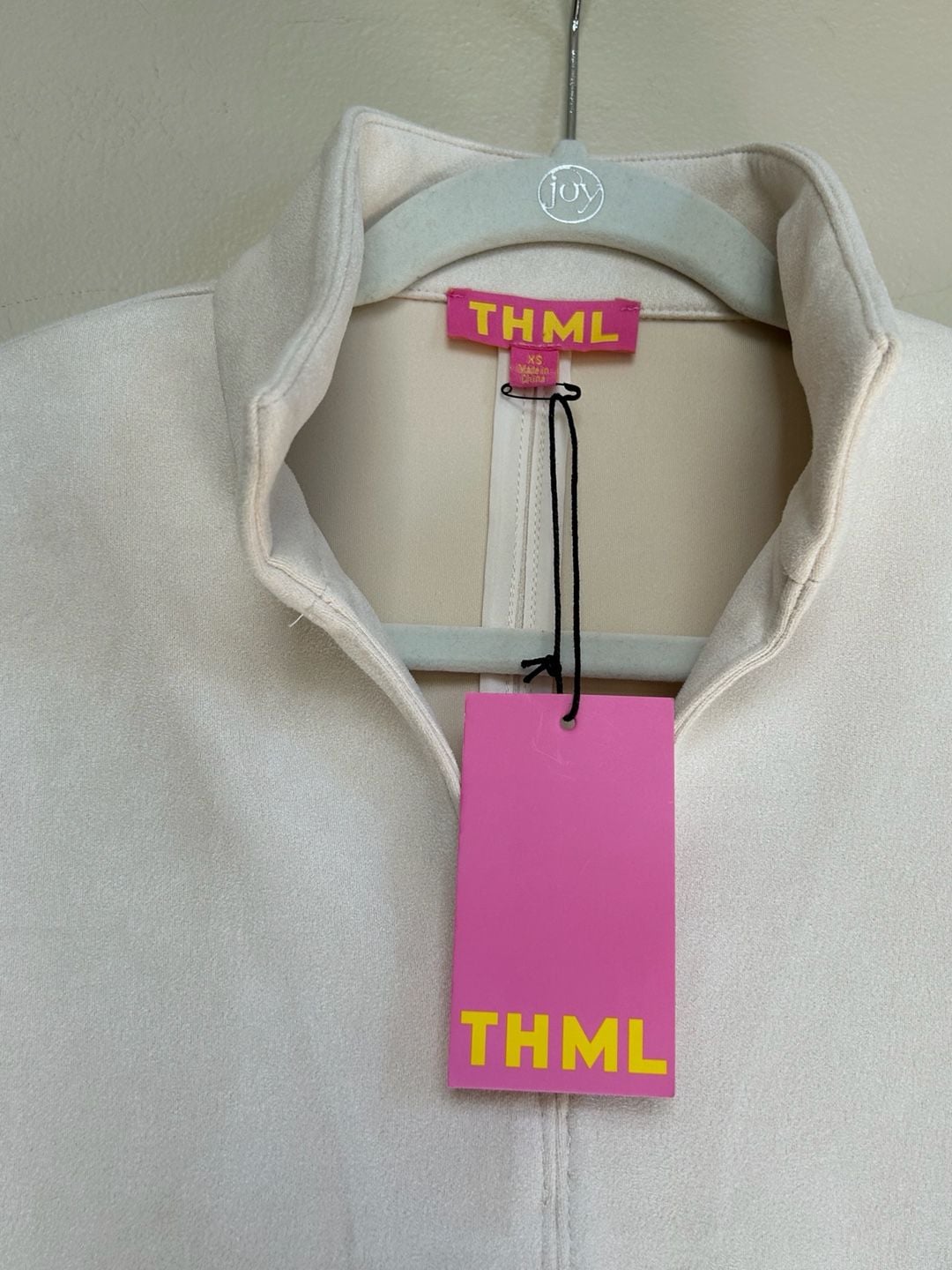 NWT Thml Dress Size Xs Vegan Suede Cream Off White Mock Neck Shift 3