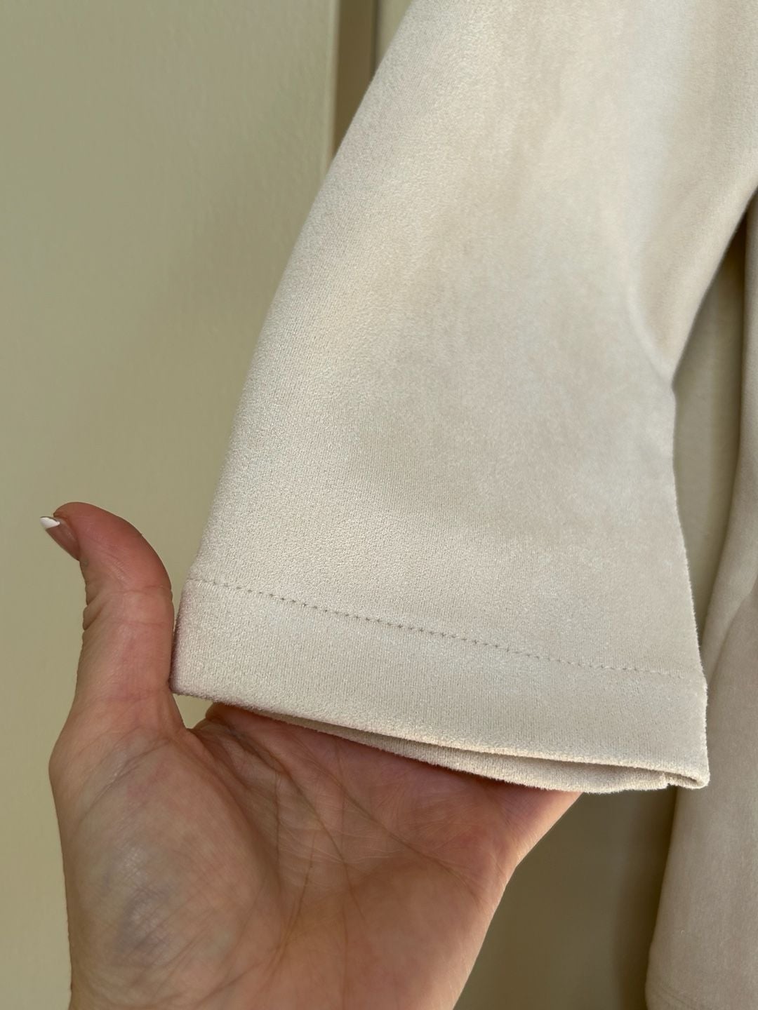 NWT Thml Dress Size Xs Vegan Suede Cream Off White Mock Neck Shift 4