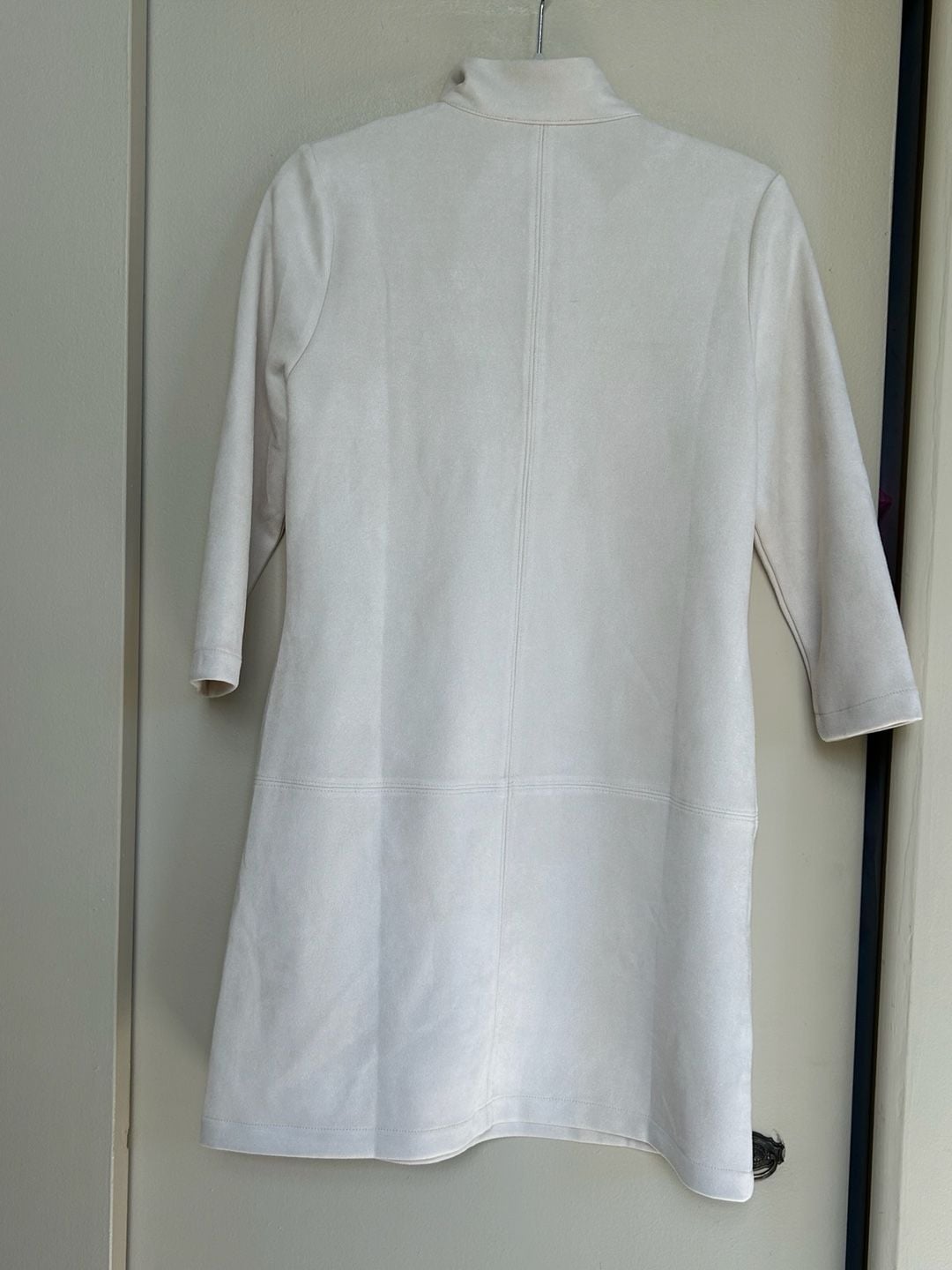 NWT Thml Dress Size Xs Vegan Suede Cream Off White Mock Neck Shift 5