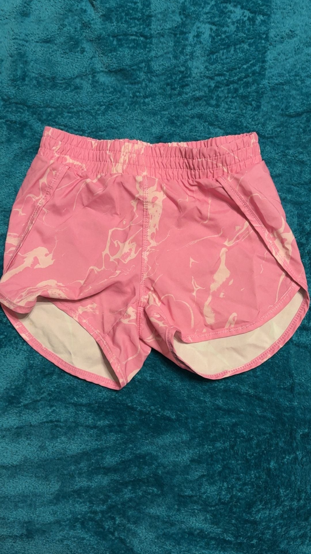 All in Motion Girls Athletic Shorts Size XS 4/5 Pink Marble Running 1