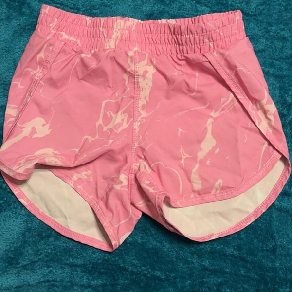 All in Motion Girls Athletic Shorts Size XS 4/5 Pink Marble Running