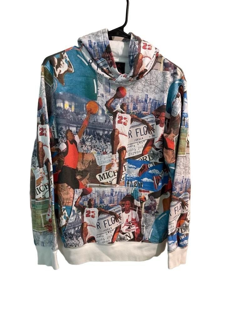 Jordan Brooklyn Fleece Printed Hoodie Multicolor Graphic youth XL 2