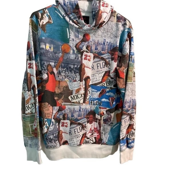 Jordan Brooklyn Fleece Printed Hoodie Multicolor Graphic youth XL