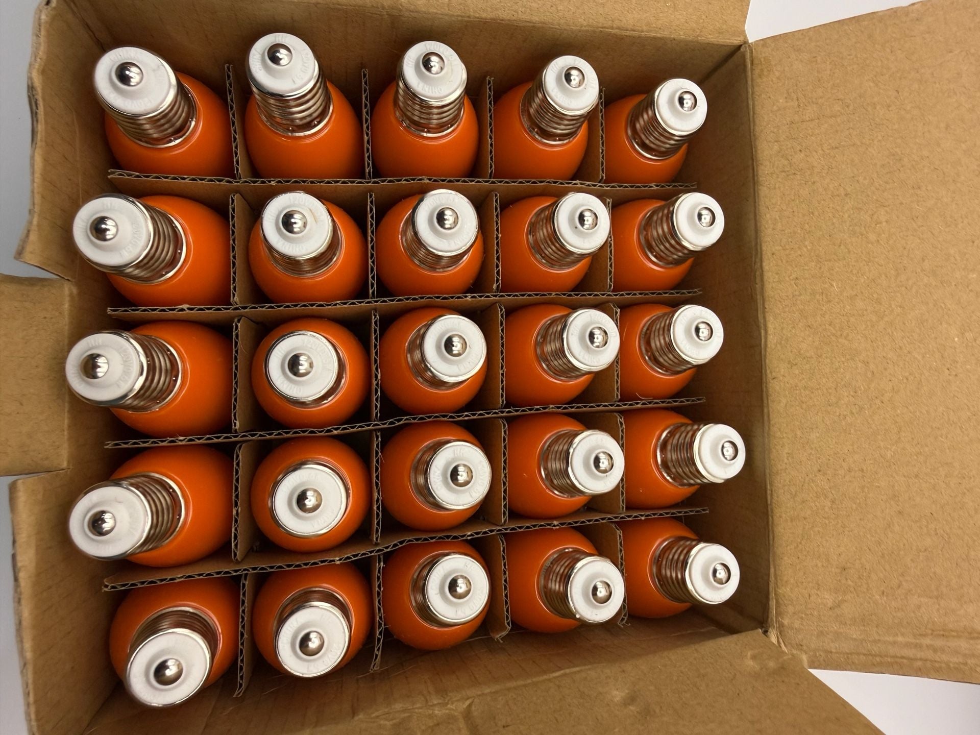 Lnguistic C9 LED Halloween Replacement Bulbs 25 Pack Orange Ceramic 2