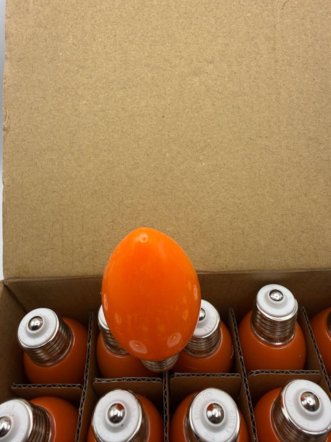 Lnguistic C9 LED Halloween Replacement Bulbs 25 Pack Orange Ceramic 3