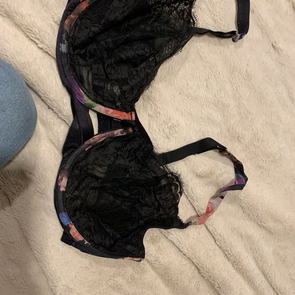 Floral Butterfly Lace Balconette Bra Black