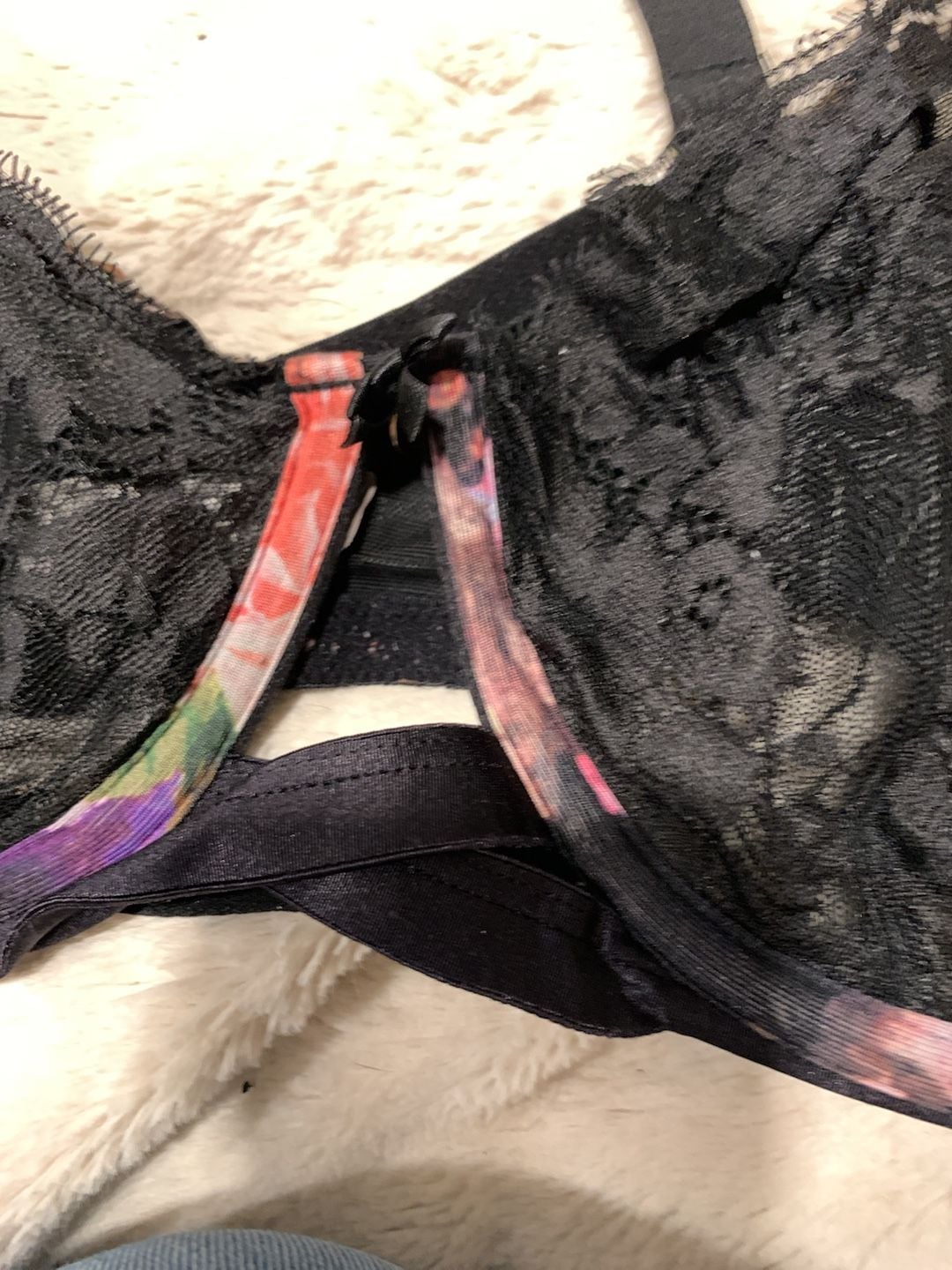 Floral Butterfly Lace Balconette Bra Black 3