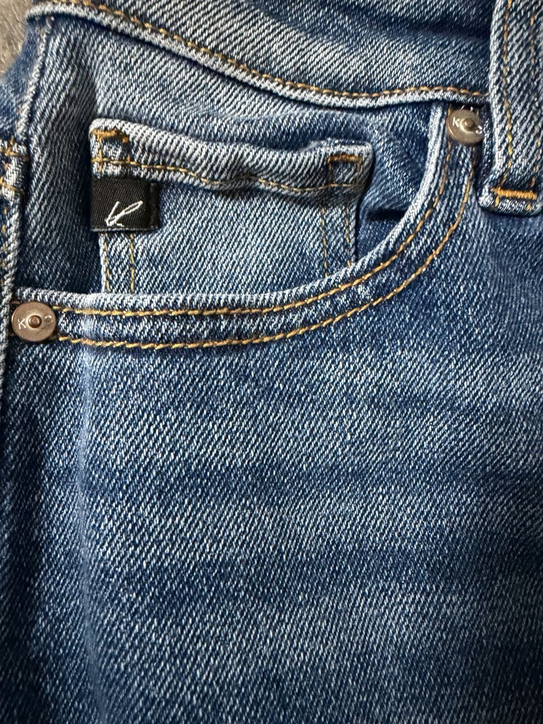 KanCan High Rise Skinny Jeans Medium Wash Distressed Frayed Hem 4