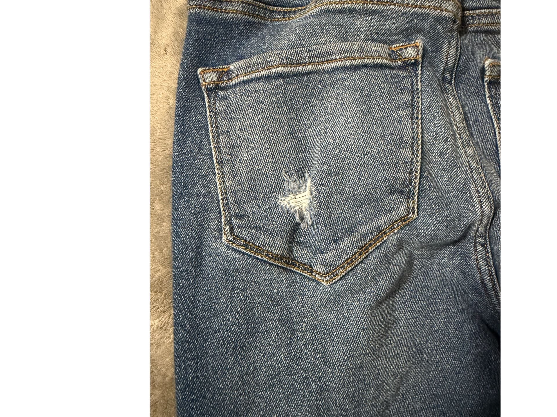 KanCan High Rise Skinny Jeans Medium Wash Distressed Frayed Hem 6