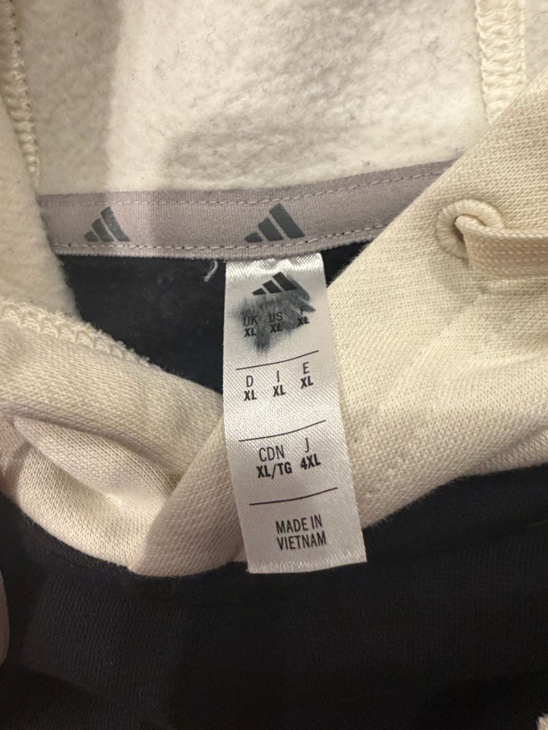 Adidas Hoodie Size XL Black White Spellout Logo Pullover 4