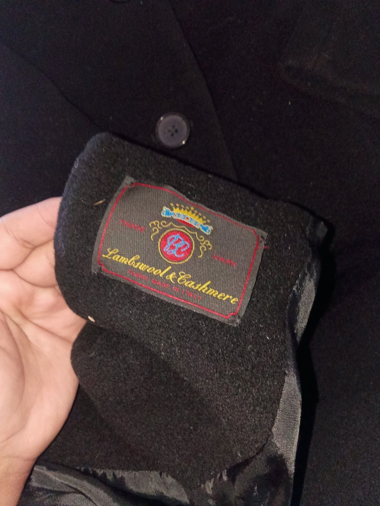 Harold's Lambswool & Cashmere Pea Coat Size 6 Black Wool Blend 2