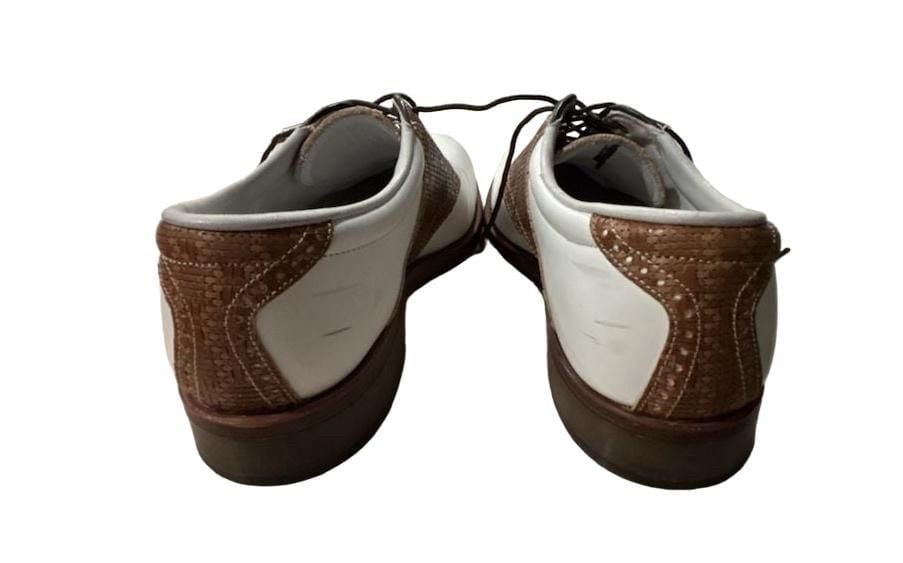 Footjoy Classics Women’s Premieres Golf Shoes White Brown Saddle 7.5 6