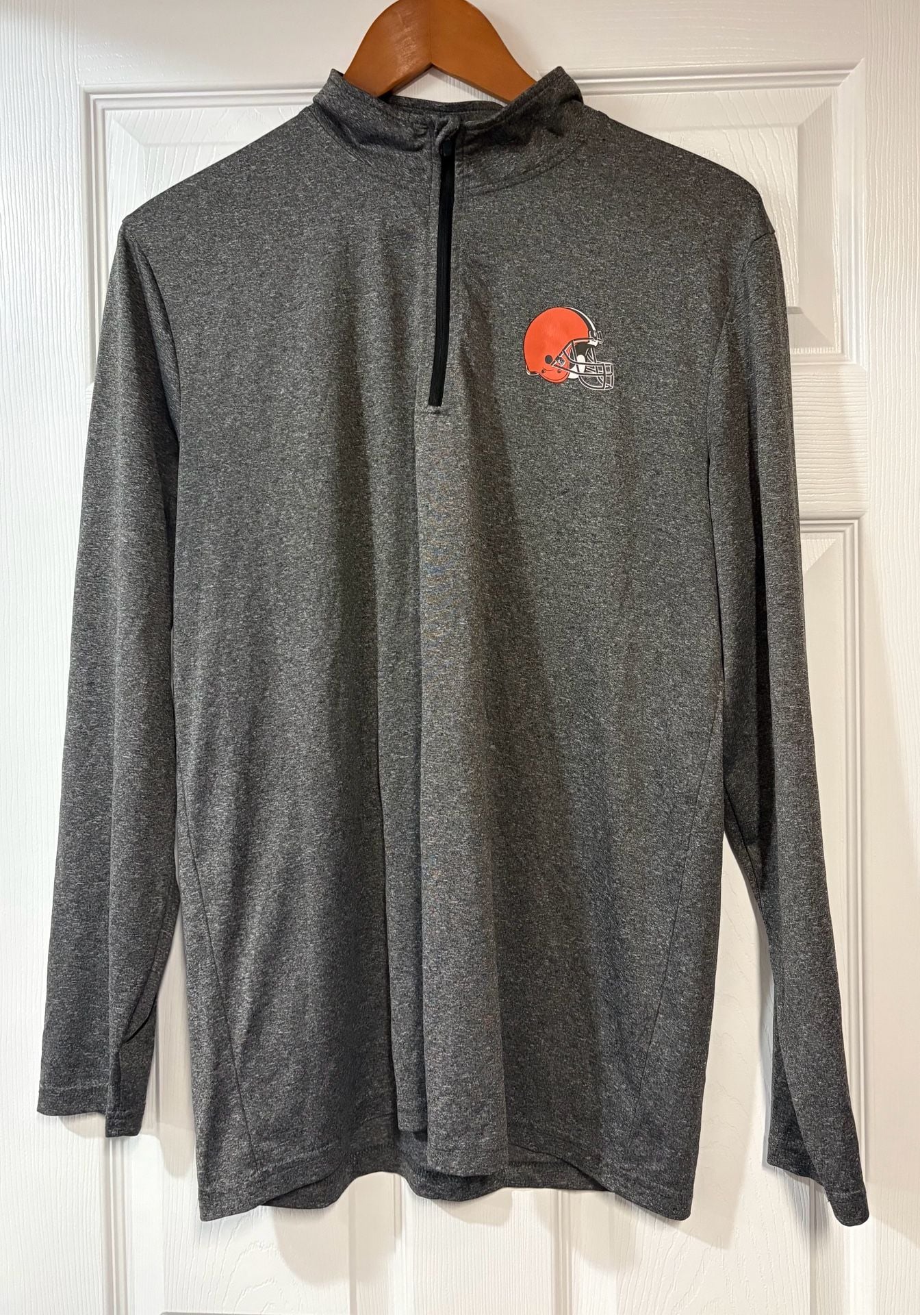 NFL Team Apparel Cleveland Browns Quarter Zip Pullover Size M 2
