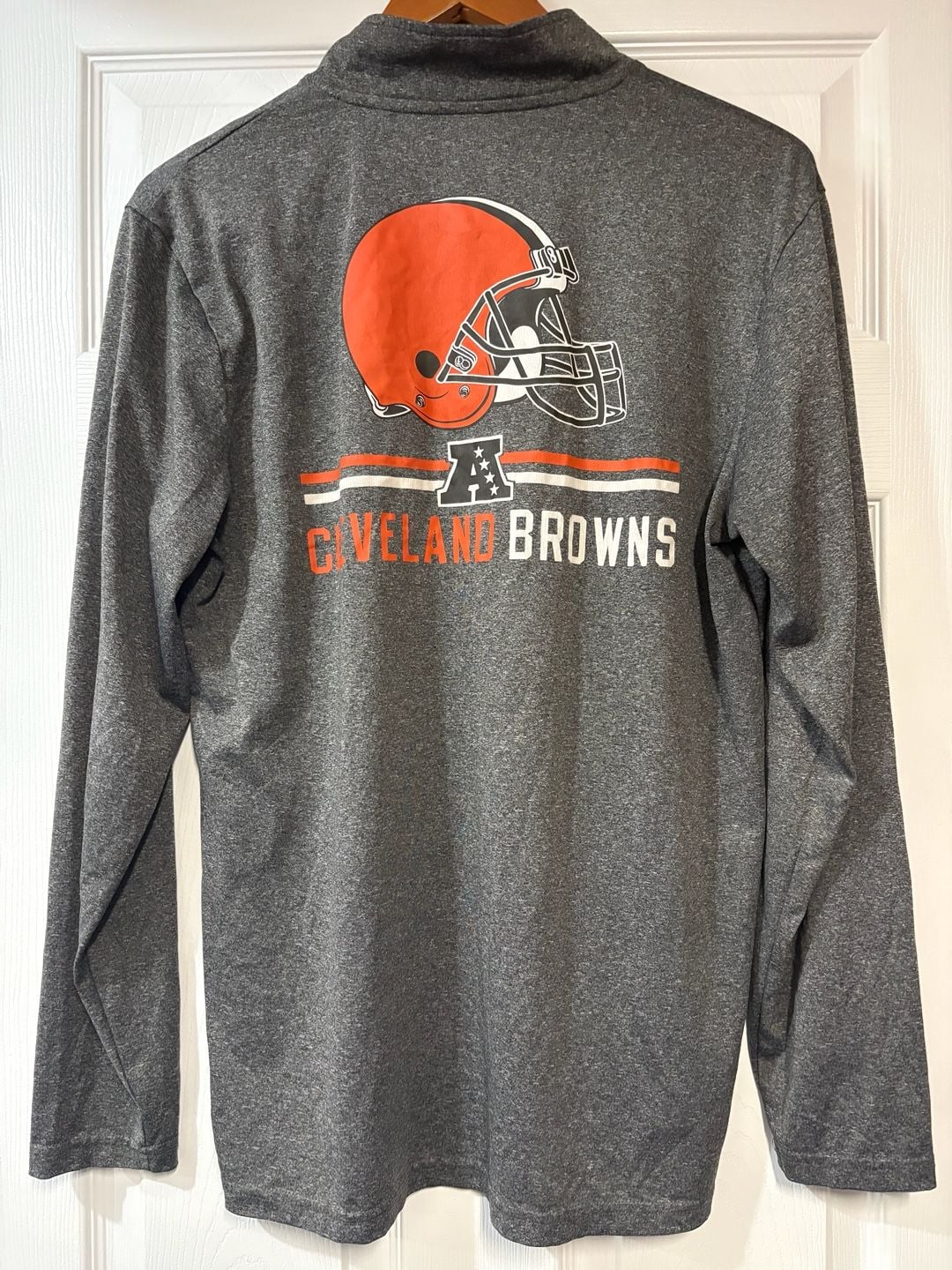 NFL Team Apparel Cleveland Browns Quarter Zip Pullover Size M 5