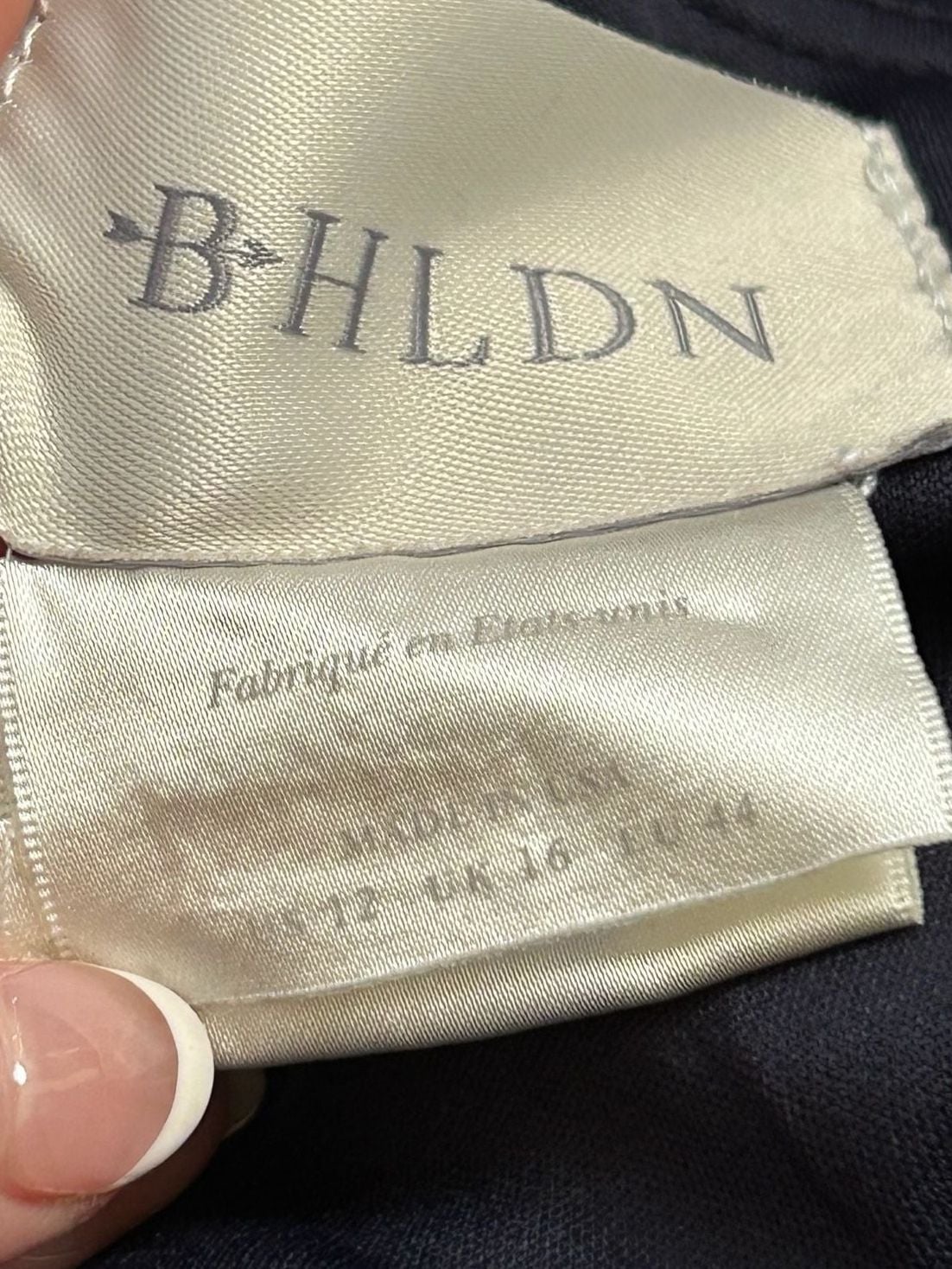Bhldn Lyra V-Neck Faux Wrap Crepe Midi Dress Size 12 Navy Blue 7