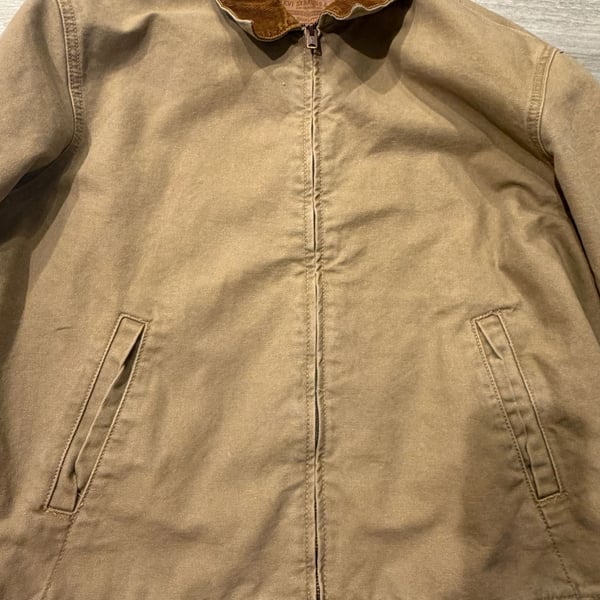 Levi's Castro Mechanics Jacket Size L Tan Canvas Corduroy Collar