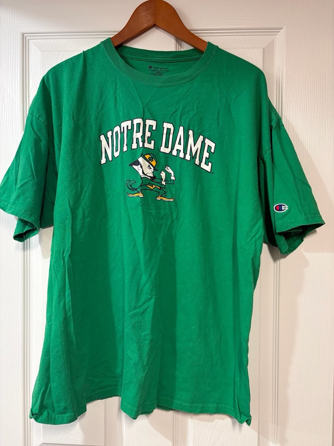 Champion Notre Dame Fighting Irish T-Shirt Size XXL Green Graphic Logo Cotton 2