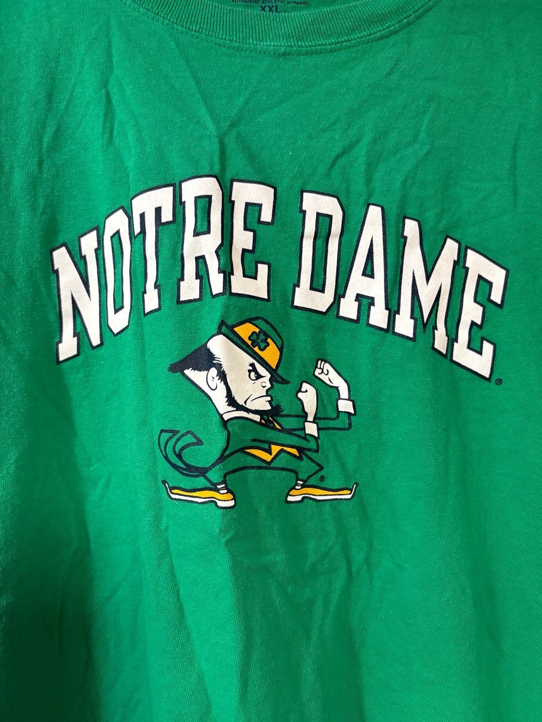 Champion Notre Dame Fighting Irish T-Shirt Size XXL Green Graphic Logo Cotton 3