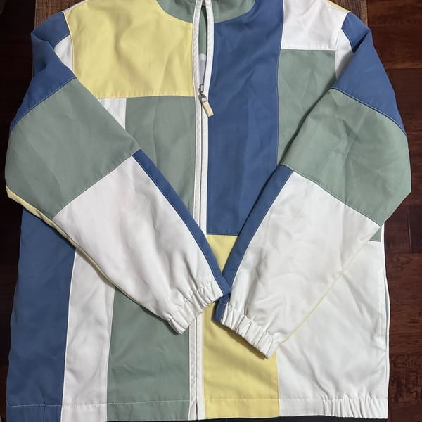 Allison Daley sz16P Color Block full zip Jacket pockets, lined.