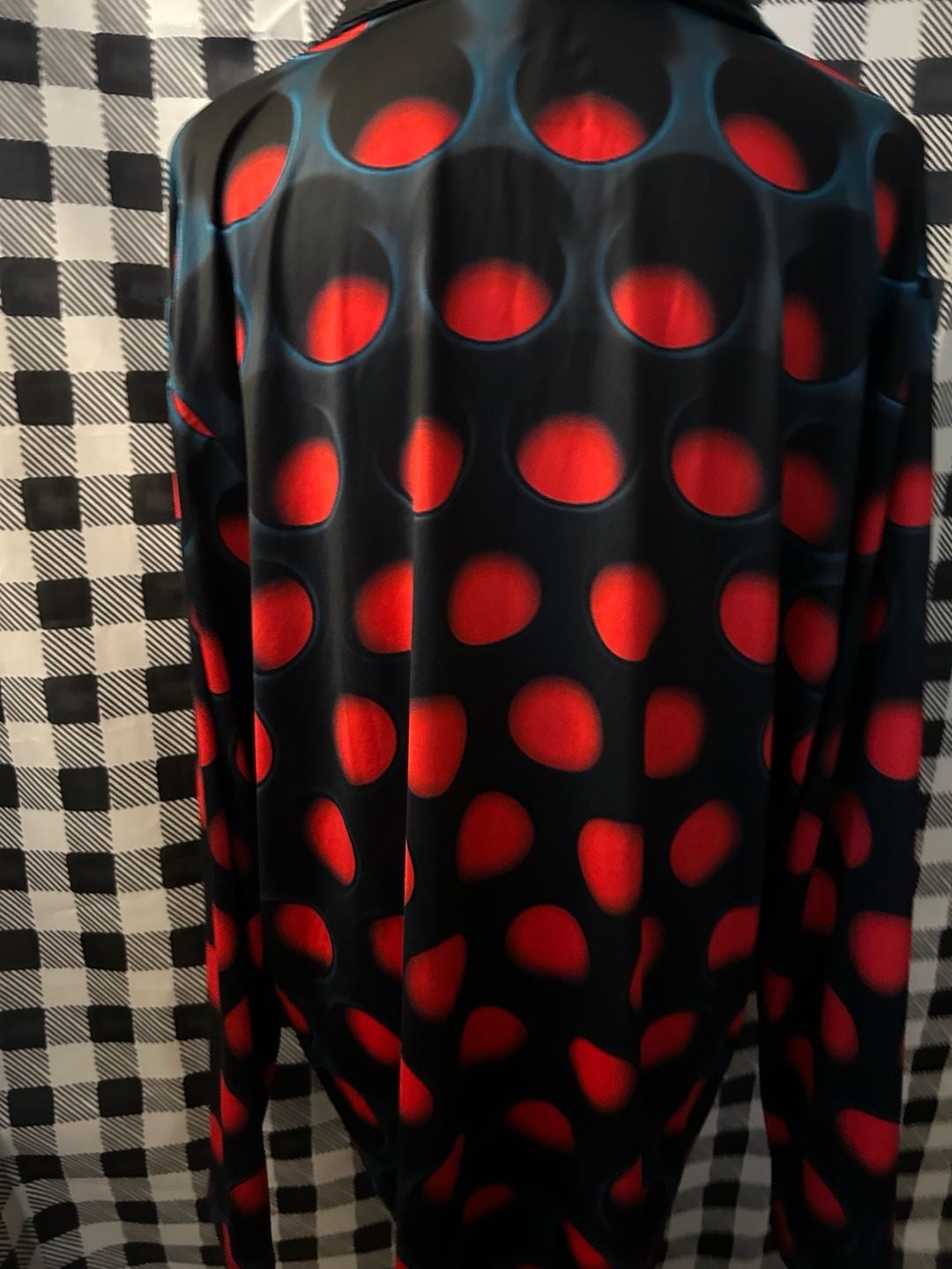 Obnoxious Golf The Perforated Long Sleeve Polo Shirt Black Red 8