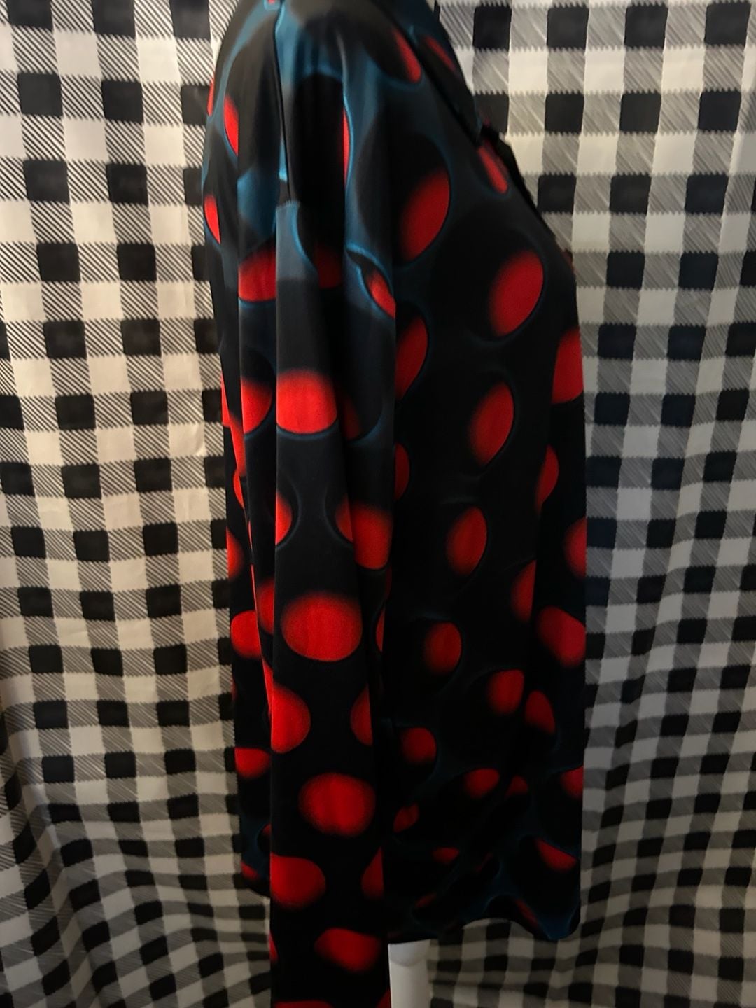 Obnoxious Golf The Perforated Long Sleeve Polo Shirt Black Red 9
