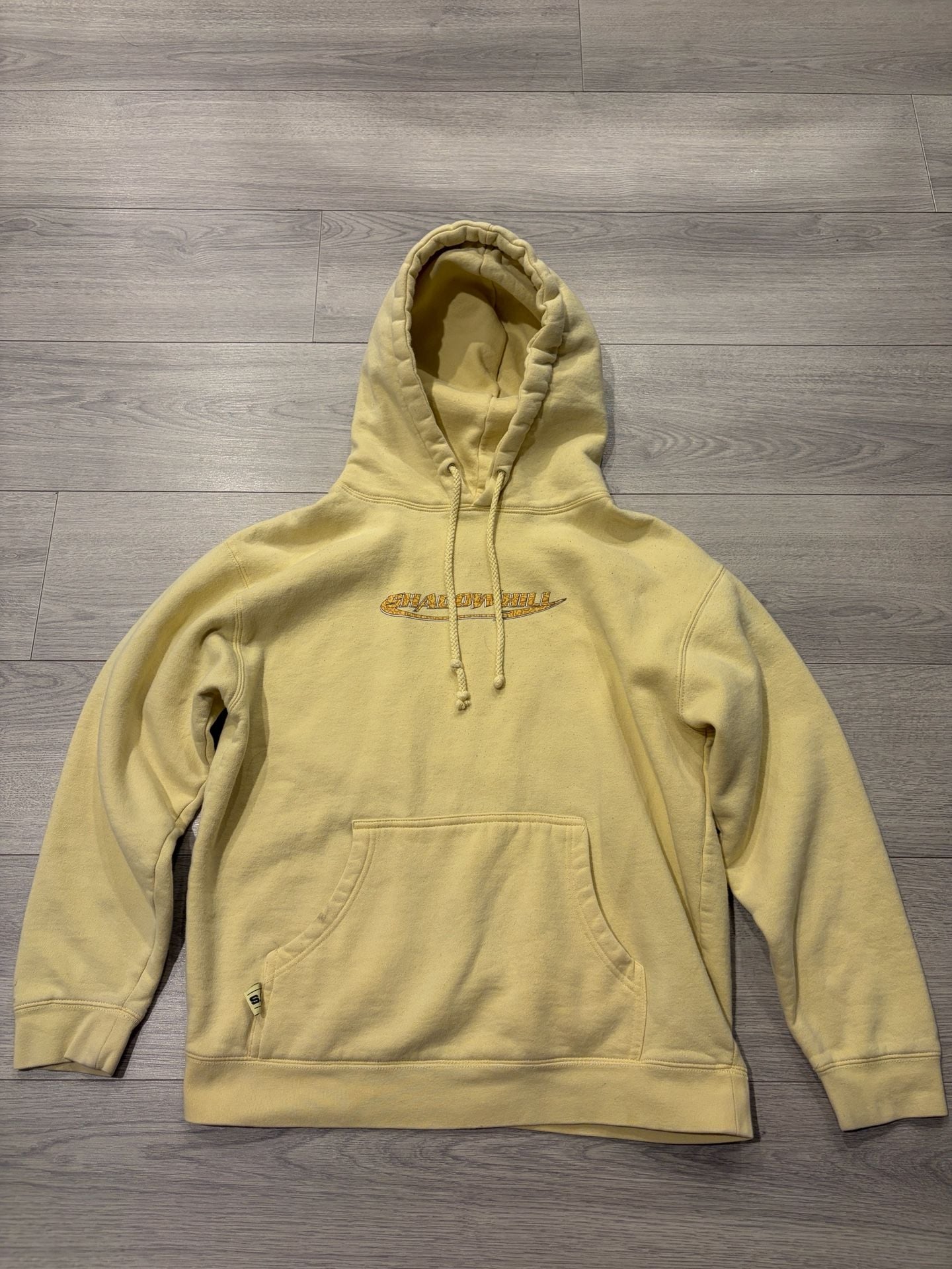 Shadow Hill USA Hoodie Size M Yellow Embroidered Logo Pullover Sweatshirt 2