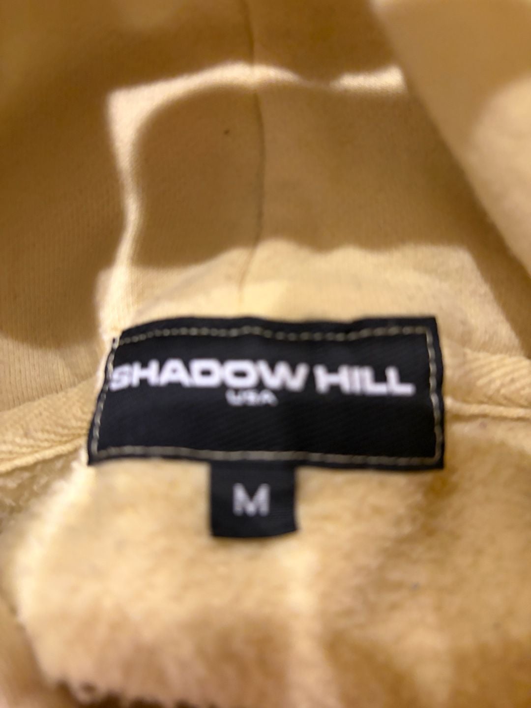 Shadow Hill USA Hoodie Size M Yellow Embroidered Logo Pullover Sweatshirt 4