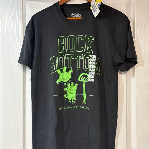 SpongeBob SquarePants Rock Bottom T-Shirt Size M Black