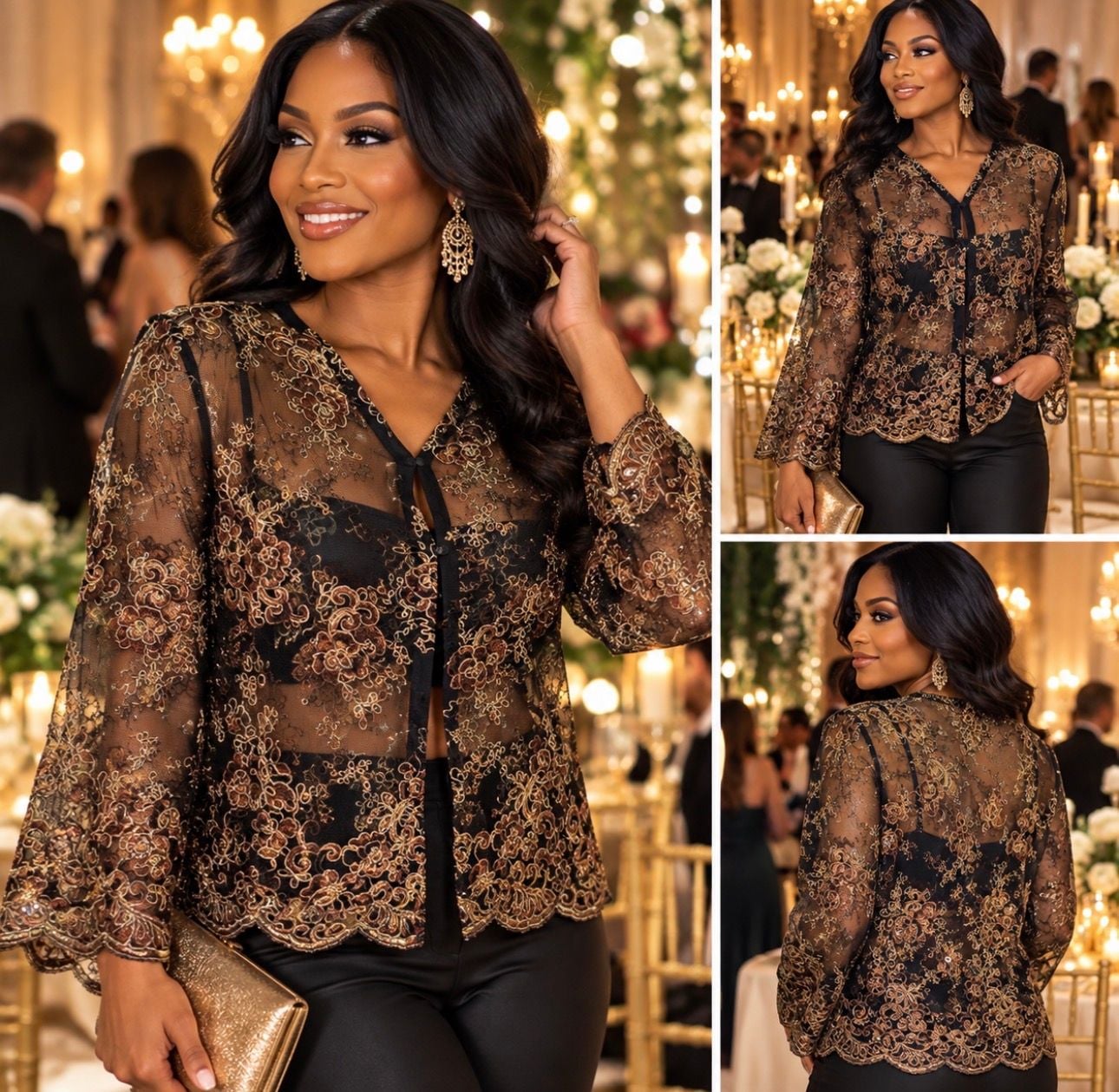 Marisa Baratelli Size 8 NWOT 100% Thai Silk Sheer Embroidered Jacket Formal 2