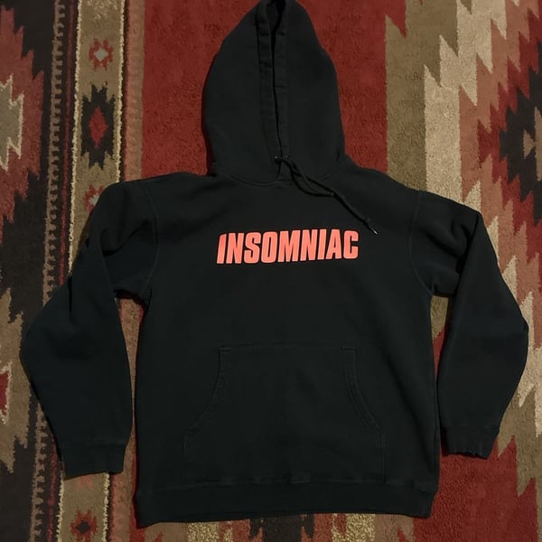 Insomniac Hoodie Size L Black Graphic Pullover