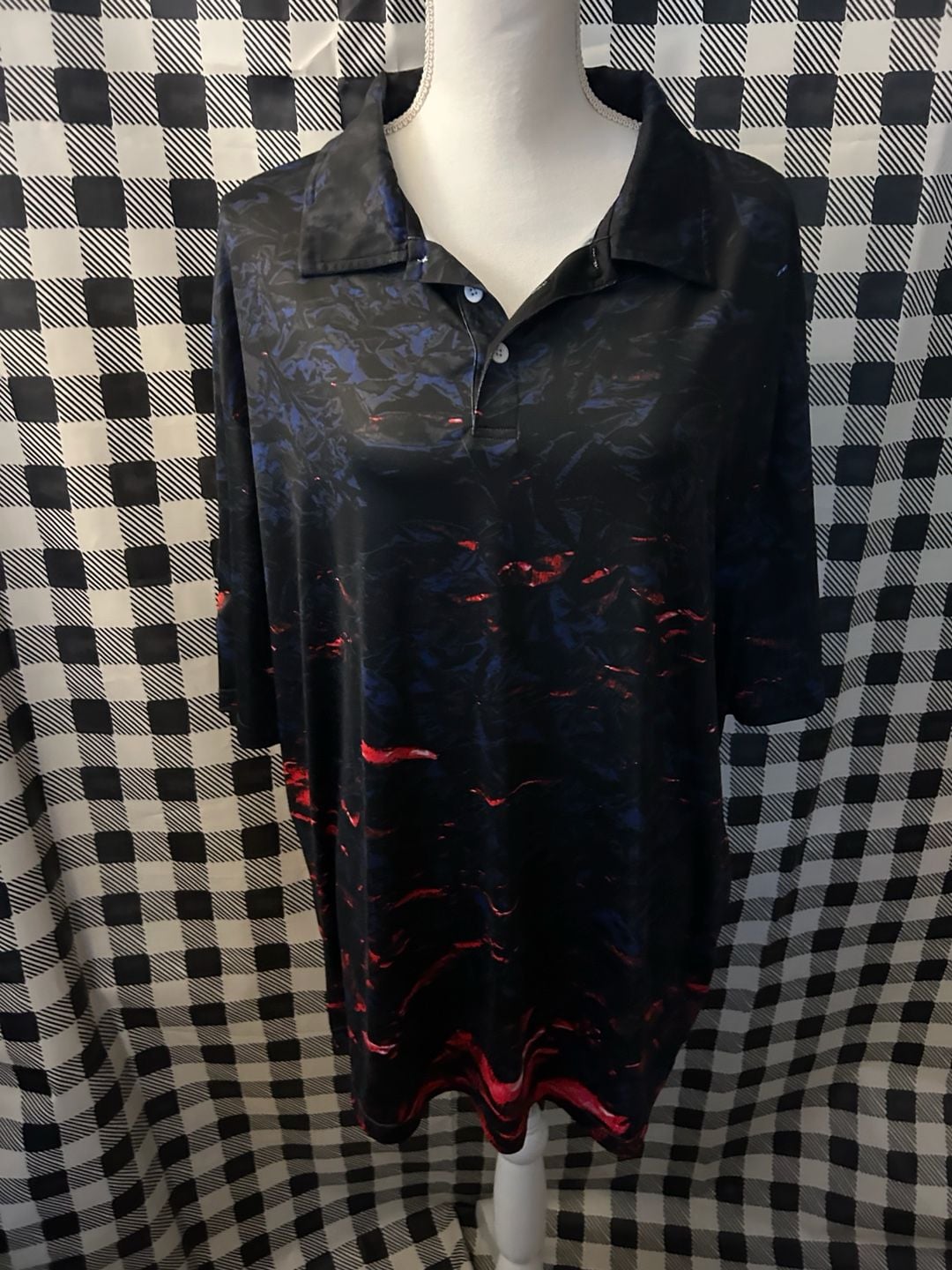 Obnoxious Golf The Lava Polo Shirt Black Red Blue Golf Polo 2