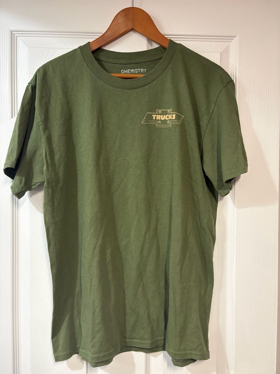 Chemistry Chevrolet Trucks 1987 Silverado T-Shirt Size M Olive Green Graphic 2
