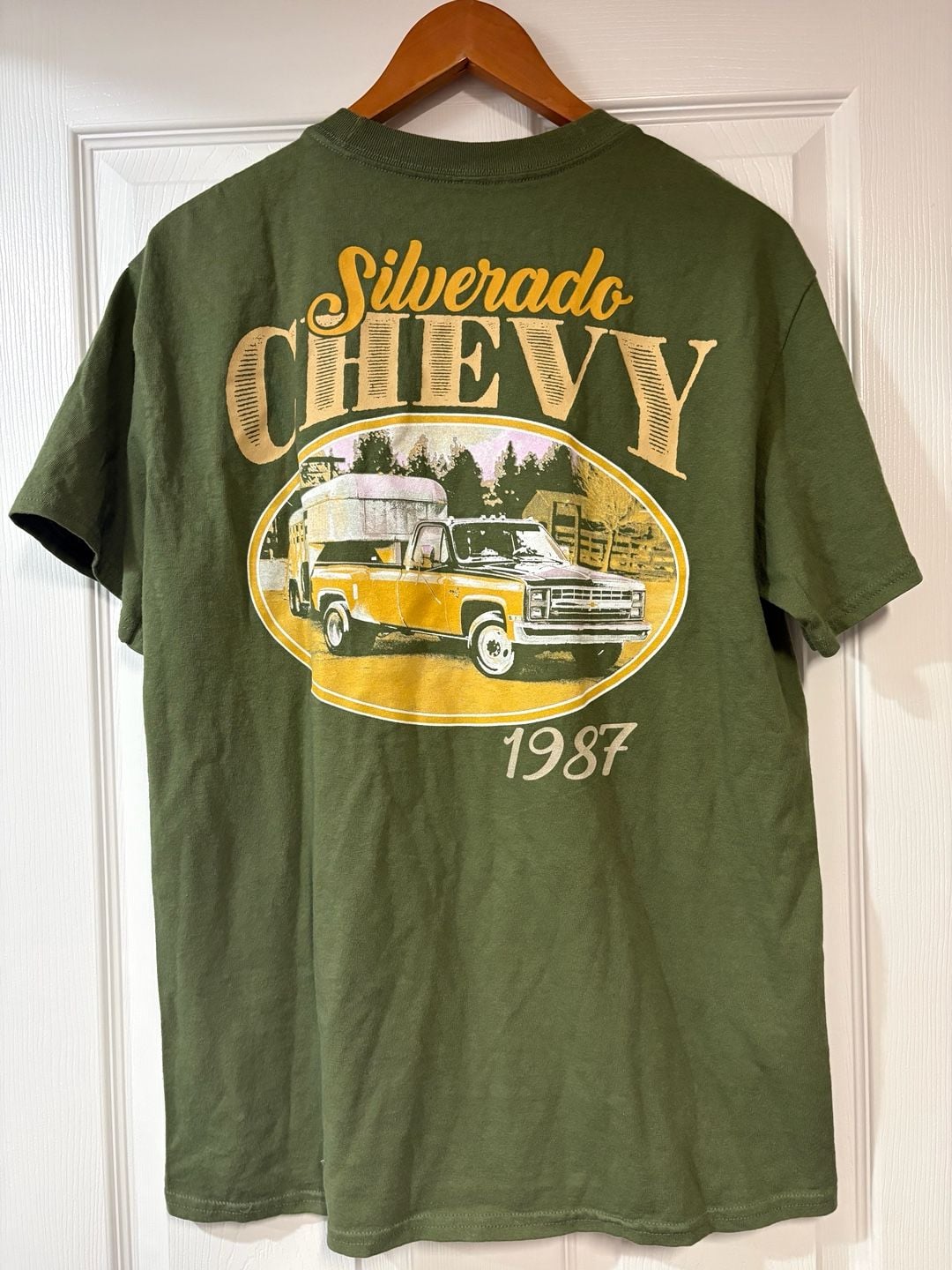 Chemistry Chevrolet Trucks 1987 Silverado T-Shirt Size M Olive Green Graphic 5