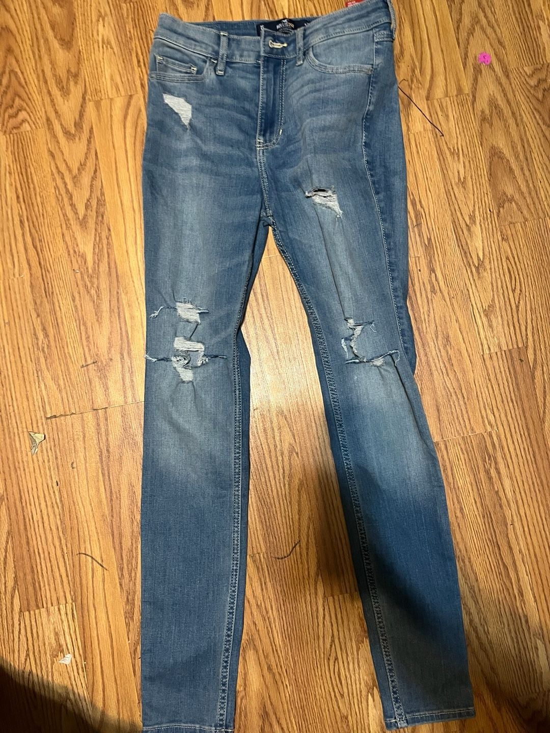 Hollister High-Rise Super Skinny Jeans Size 1S W25 L28 Distressed Blue 2