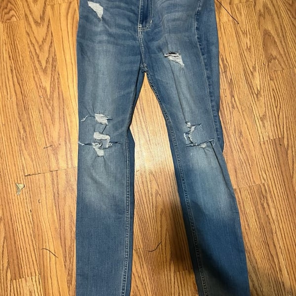 Hollister High-Rise Super Skinny Jeans Size 1S W25 L28 Distressed Blue