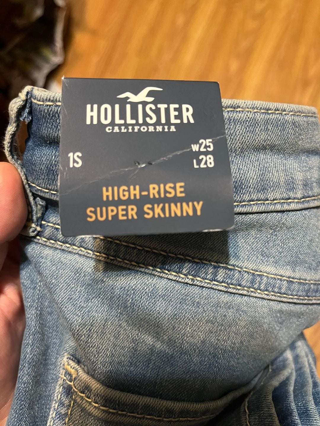 Hollister High-Rise Super Skinny Jeans Size 1S W25 L28 Distressed Blue 4